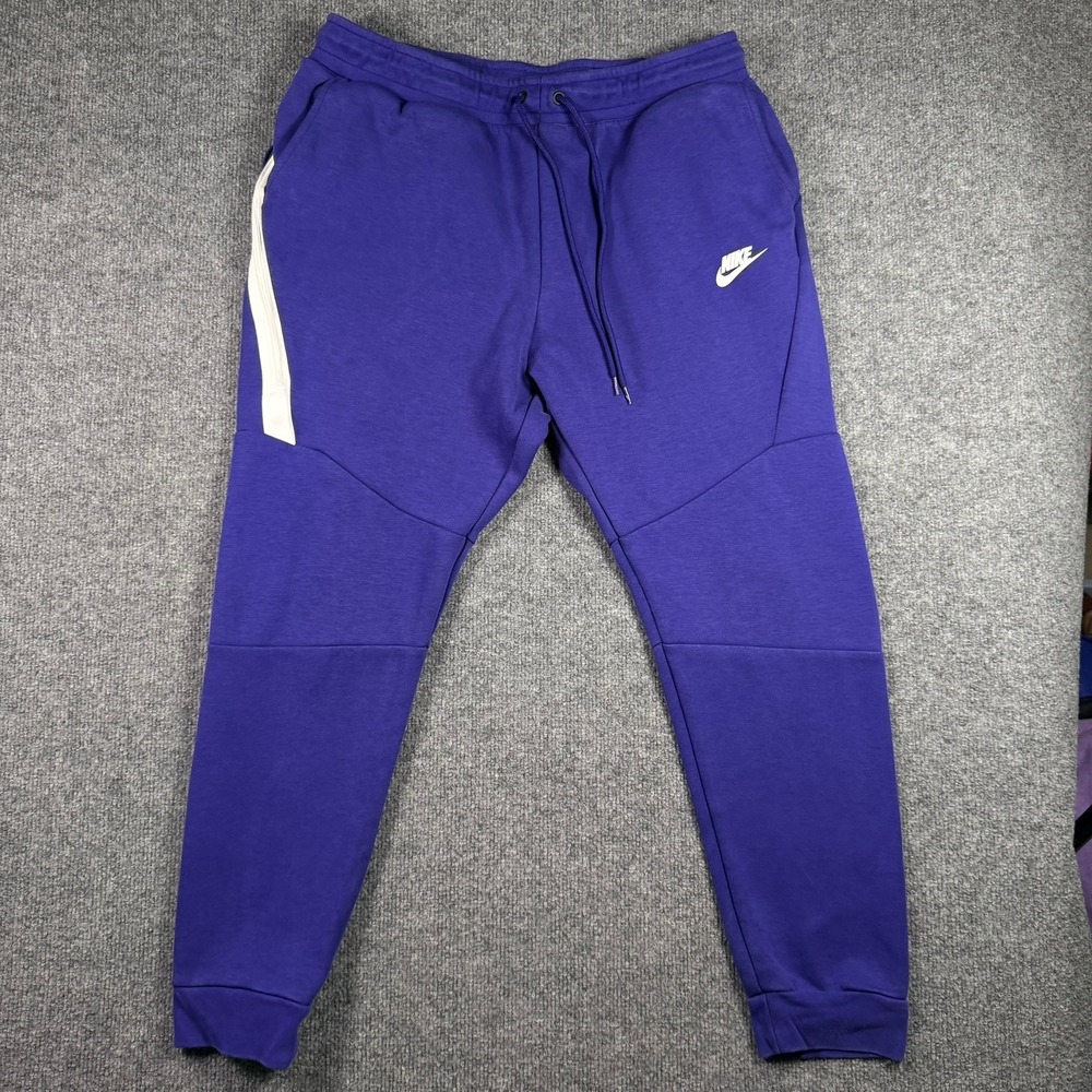 Nike Tech Fleece Joggers Mens Large Purple Tapered Sweatpants 805162-590